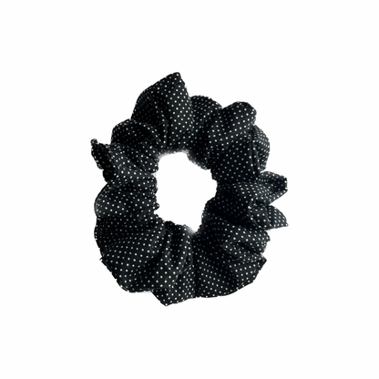 Black Polka Dot Scrunchie