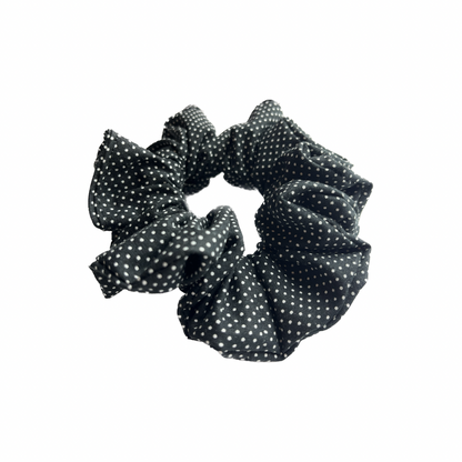 Black Polka Dot Scrunchie