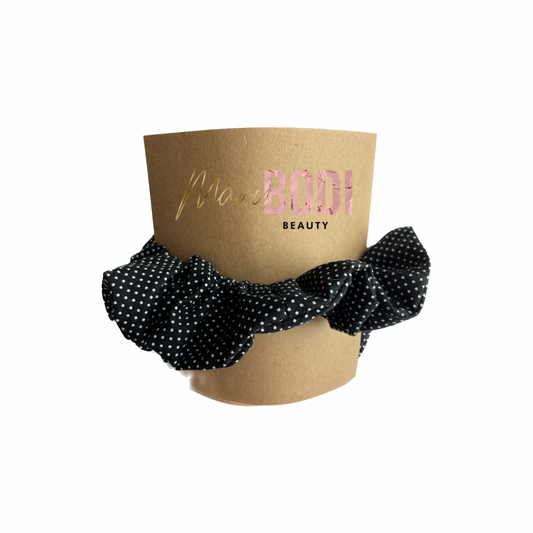 Black Polka Dot Scrunchie