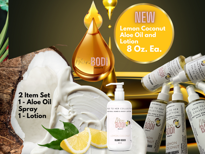 BUNDLE - True To Her Lemon Coconut Aloe Oil & Lotion 8 Oz.