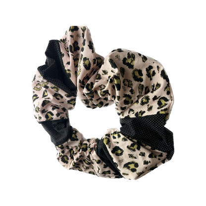 Black Polka Dot, and Cheetah Print Neck Scrunchie