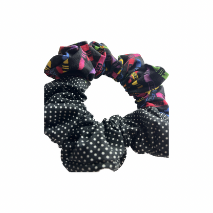 Crayon with Black Polka Dot Scrunchie