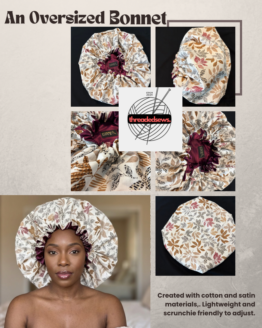 Fall Petals - Oversized Bonnet